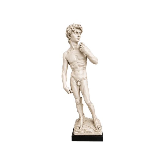 Michelangelo-Inspired David-Style Classical Sculpture in Stone-Look Resin, 62 cm