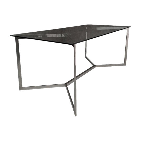Chrome and Glass Dining Table in the Style of Paul Legeard, France, c. 1970s