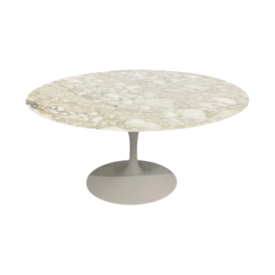 Knoll Saarinen Tulip Dining Table, Calacatta White Marble, 137 cm (1994)