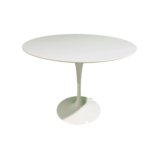 Knoll International Eero Saarinen Tulip Dining Table - 91 cm, White Timber Veneer Top