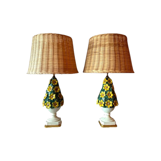 Pair of vintage Manises Lamps