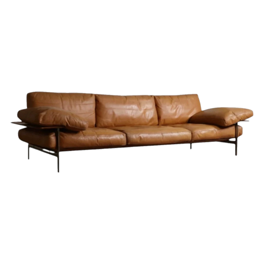 B&B Italia Diesis Three-Seater Sofa by Antonio Citterio and Paolo Nava, Caramel Leather