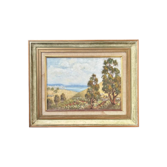 Barry McDermott ‘View of Flinders’ Signed Oil on Board, 1970s Australian Landscape, Framed