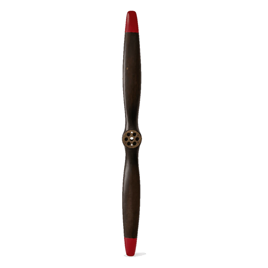 Large Decorative Airplane Propeller Wall Art – Vintage-Style Timber-Look with Red Tips
