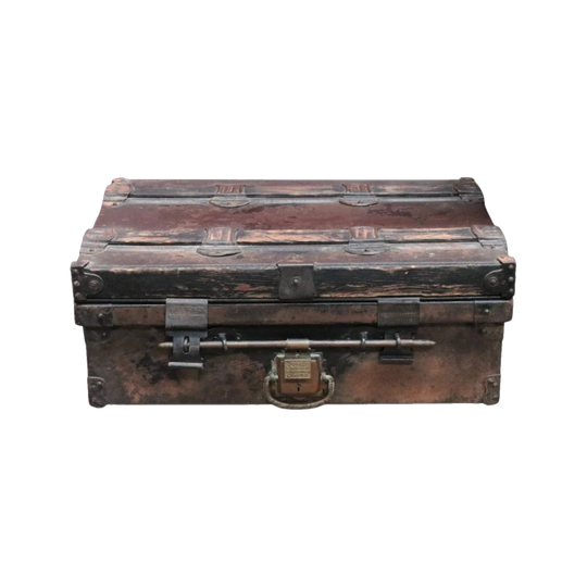 Antique English Metal Steamer Trunk by Jones Bros and Co, Wolverhampton, c.1870