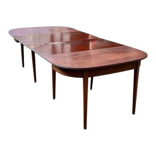 Antique English Georgian (George III) Mahogany D-end Extension Dining Table, Late 1700s