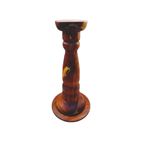 Hand-turned Solid Timber Pedestal, 68 cm