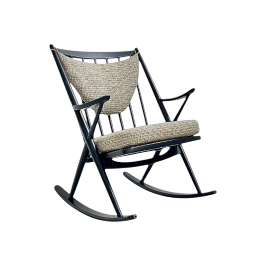Frank Reenskaug Model 182 Rocking Chair with Newly Upholstered Cushions