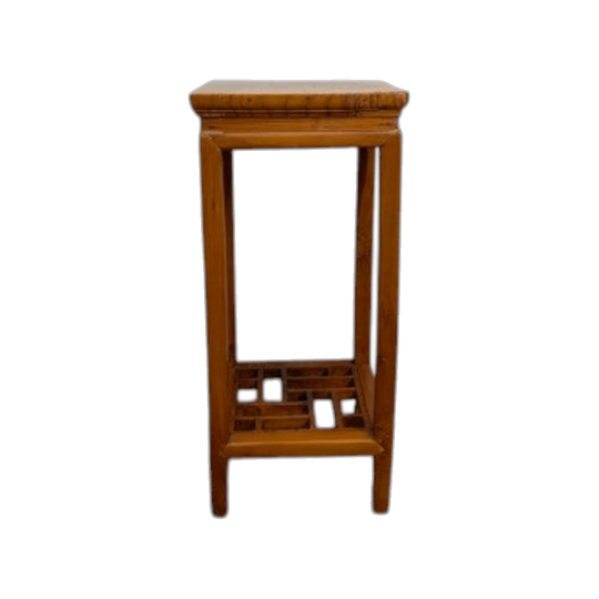 Vintage Chinese Elm Timber Plant Stand – 80 cm