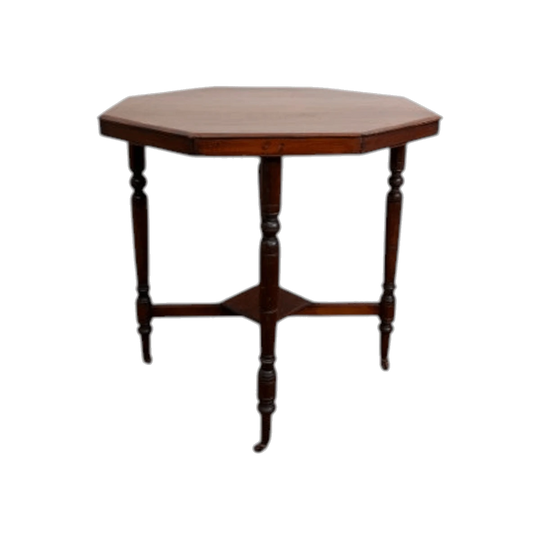 Antique Edwardian Octagonal Walnut Centre Table with Richly Figured Grain
