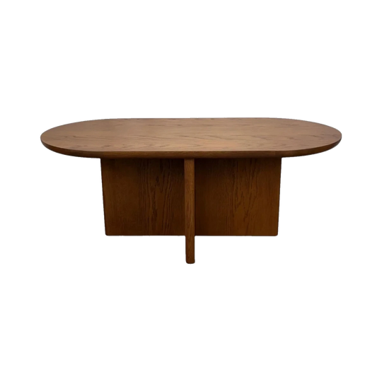 Architectural Oval Wood Coffee Table - Rich Brown