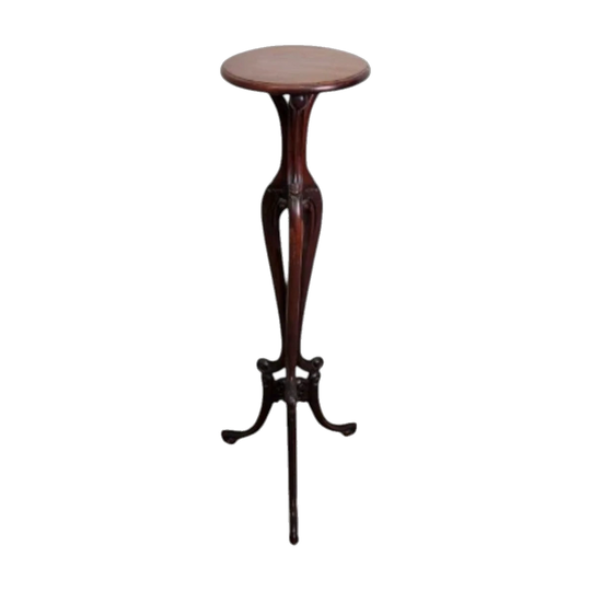 Vintage Mahogany Torchere with Turned Timber Column