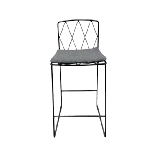 Jardan Seb Bar Stool with Grey Seat Cushion