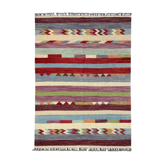 Turkish Oushak Kilim Rug — Wool, Multi-Colour