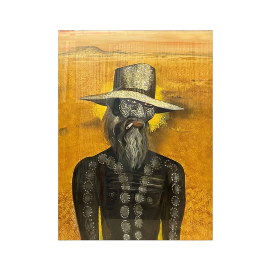 Victor Rubin, Kimberley Stockman Ceremony I – Oil on Masonite, Beverley Springs Station, NW Kimberley