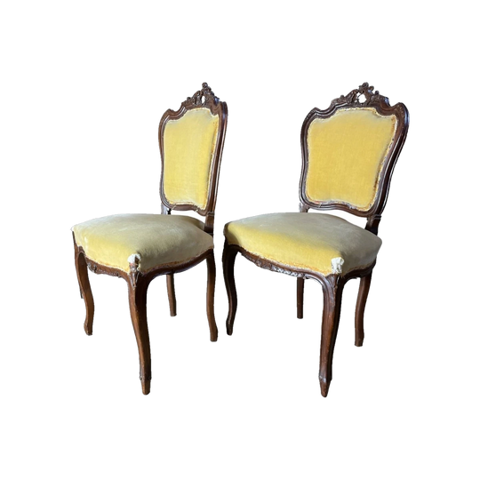 Pair of Louis XVI style accent chairs as-is, c.1890