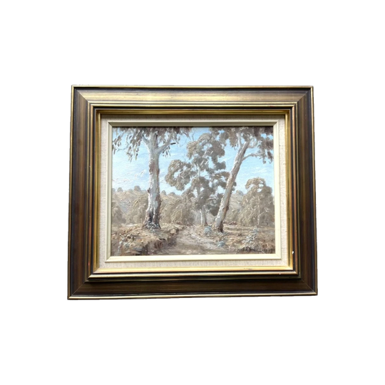 Mark Phillips - Cows among Gums - oil on canvas, dated 1975
