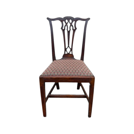 Georgian Mahogany Chippendale chair, carved back, c. 1785