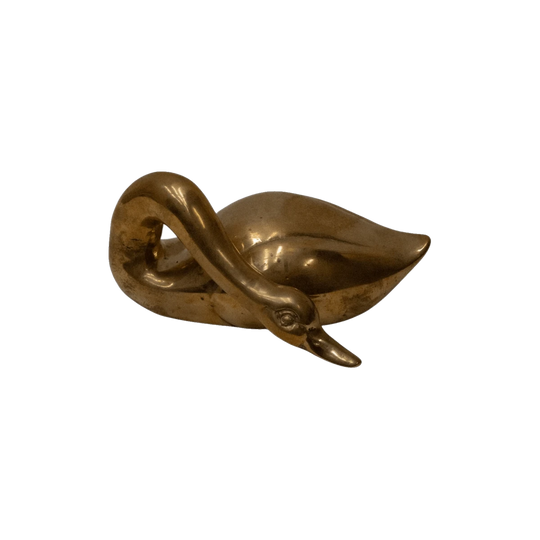 Vintage Brass Duck Sculpture