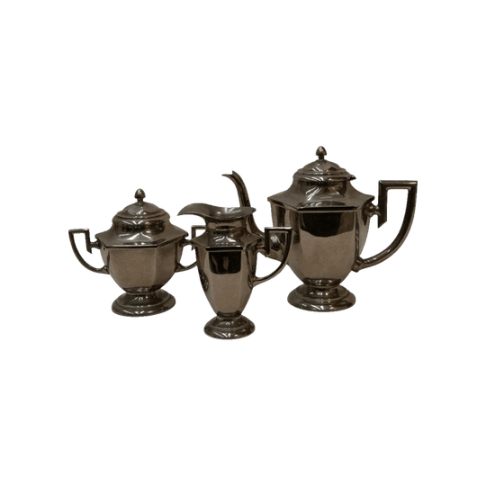 Art Deco Chrome Coffee Pot, Sugar Pot and Milk Jug – Set of Three