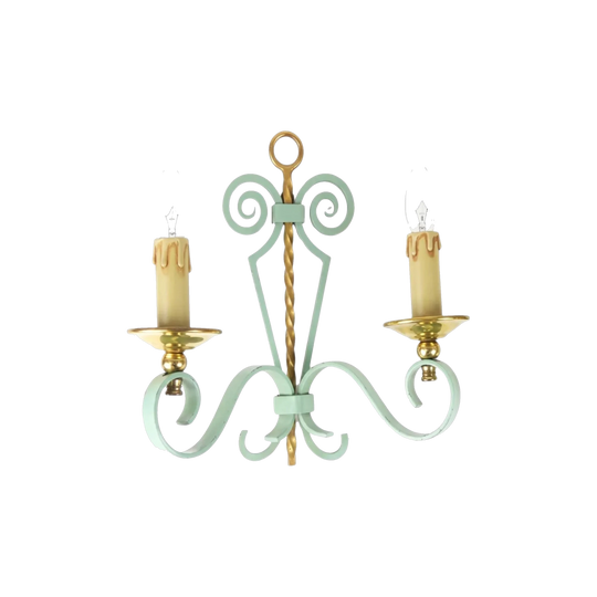 Green Gilt Wrought Iron Sconce