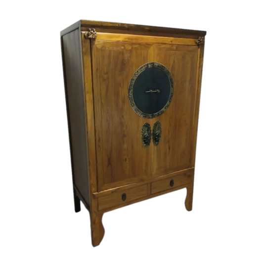 Antique Chinese Bridal Cabinet, Ningbo c.1900s, Hand-made Pine & Elm