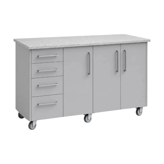 Custom Outdoor Kitchen Island with Removable Granite Benchtop, Drawers & Cupboards on Castors – 164 cm