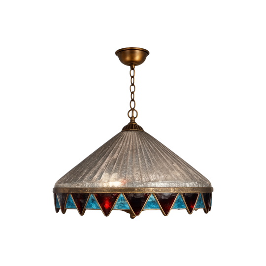 Vintage Art Deco Stainless Glass Pendant