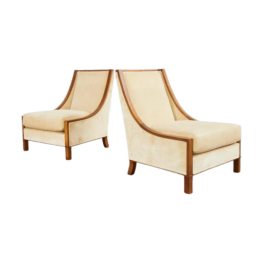 Two Iconic Barbara Barry for Henredon Lounge Chairs.