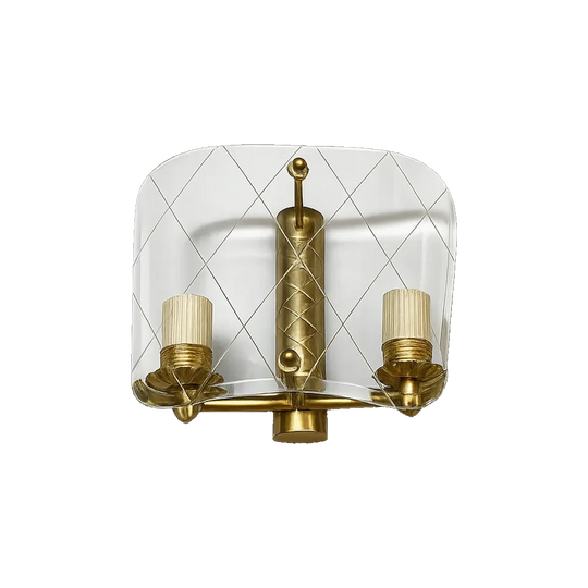 Fontana Arte Glass & Brass Wall Light