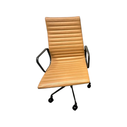 Genuine Herman Miller Eames high back leather chairs