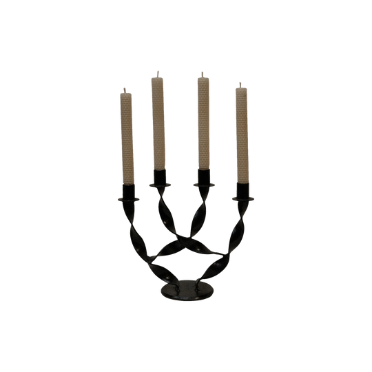 Black-Coated Steel Twist-Arm Candelabra