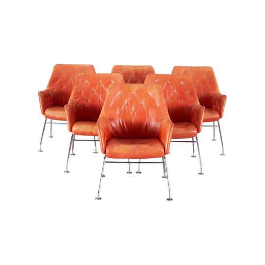 Six "Mirja" chairs by Bruno Mathsson for Dux. Dining Chairs.