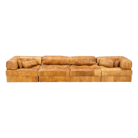De Sede Modular tan leather lounge . DS 88