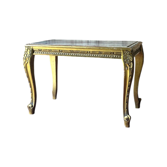 Vintage Louis XV-Style Gilt Coffee Table with Breccia Marble Top