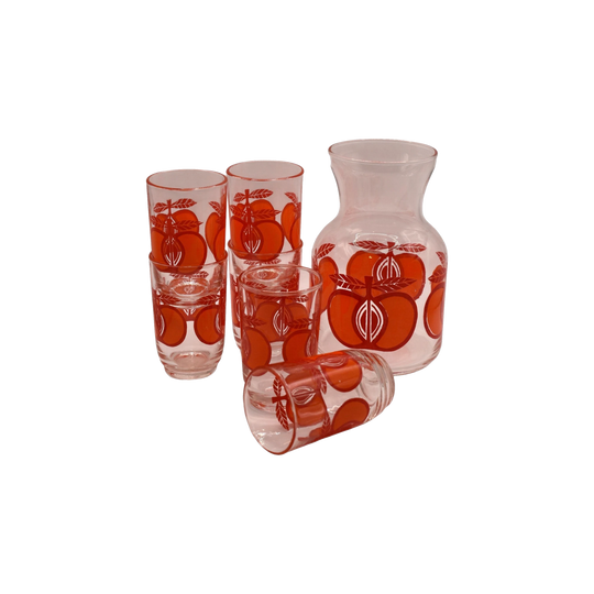 Retro Crown Corning Australia "Red Apple" Juice Jug set