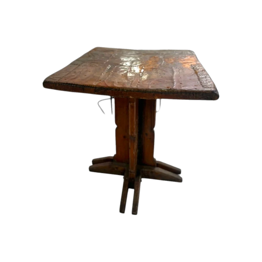 Brutalist Copper and Brass Art Table – Small Dining, Entrance or Large Side Table
