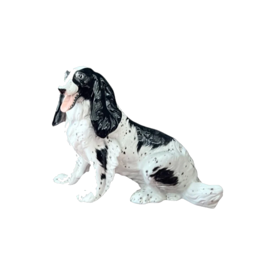 Large Mid-Century Italian Glazed Ceramic Spaniel Figure, 1950s–60s