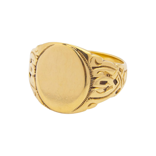 Celtic Design 14kt Gold Signet Ring