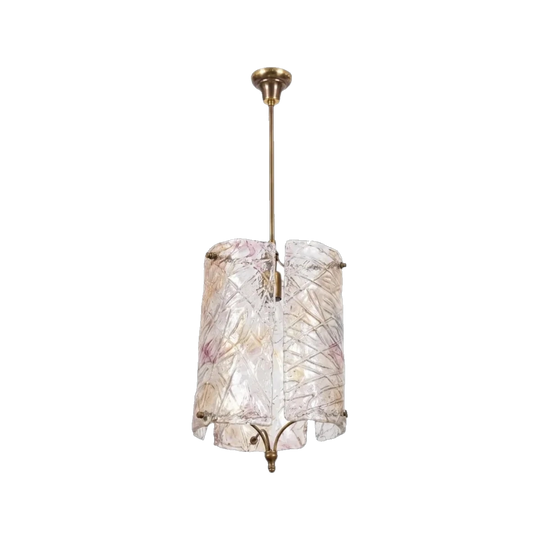 Mazzega Murano Chrome Metal Pendant