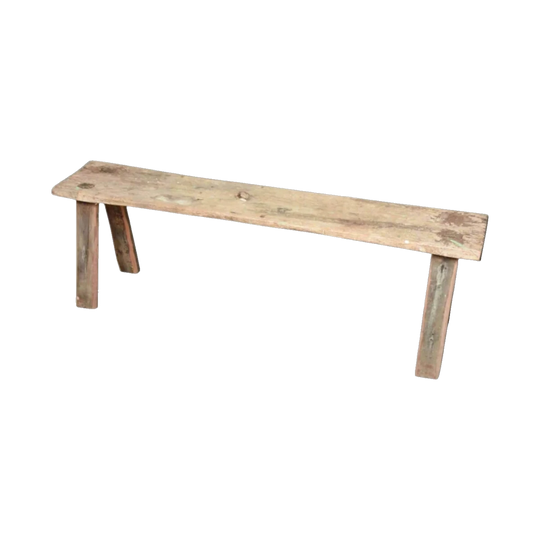 Javanese Rustic Wooden Bench with Aged Patina