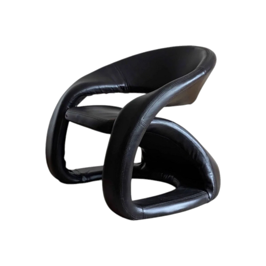 Jaymar Tongue Chair — Postmodern, Bordeaux/Oxblood, Inspired by Pierre Paulin’s 1967 Design