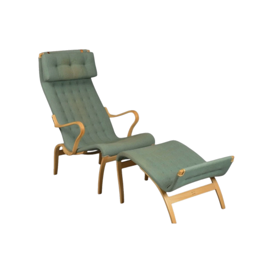 Bruno mathsson, armchair and stool model Pernilla
