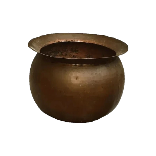 Large French 19th Century Copper Cauldron-Shaped Jardinière