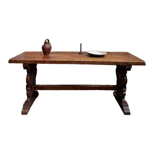 French 19th Century Louis XIV Style Solid Oak Refectory Table