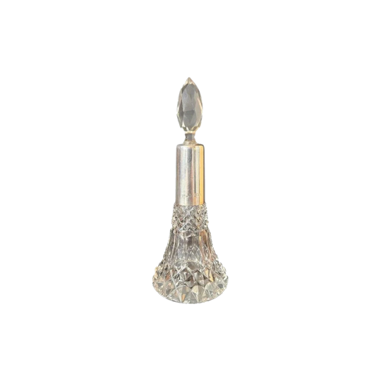 Antique Sterling Silver and Cut Glass Scent Bottle, London Hallmarked