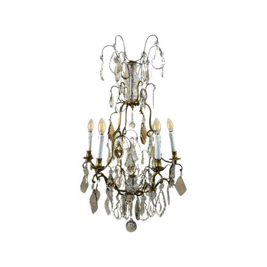 Crystal and Brass Swiss Chandelier