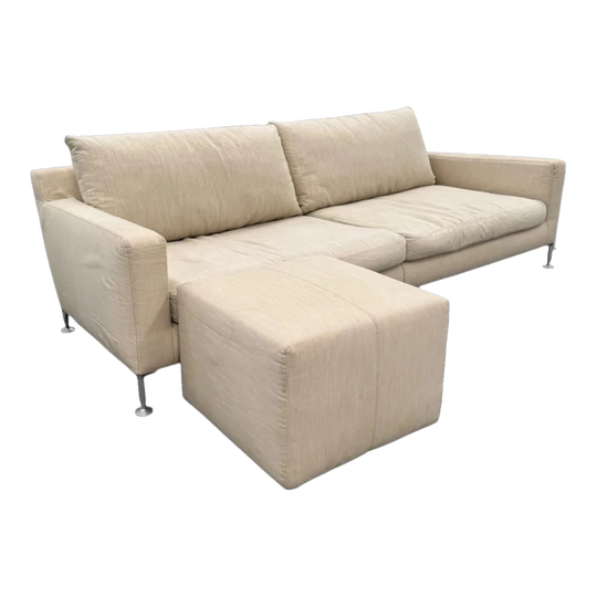 Authentic B&B Italia 'Harry' Sofa & 'Charles' Ottoman by Antonio Citterio