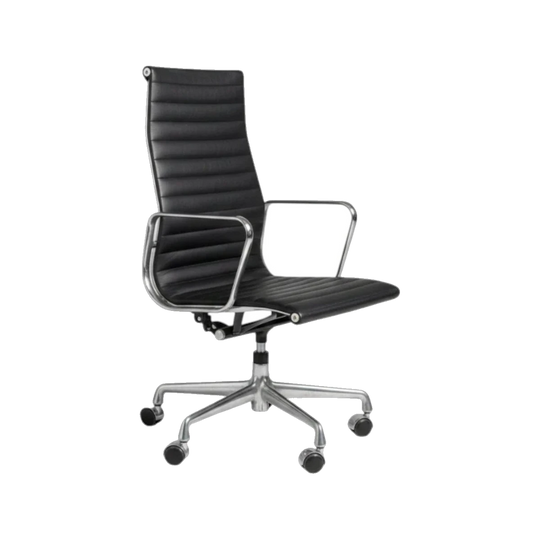 Herman Miller Eames Aluminum Group Executive Chair – Black Leather