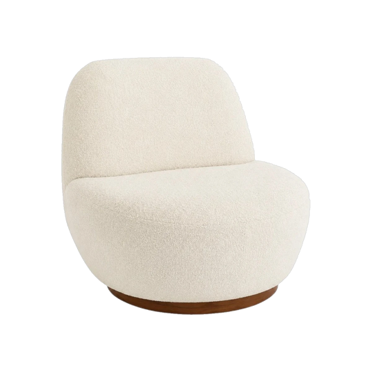 White Bouclé Accent Chair Occasional Chair